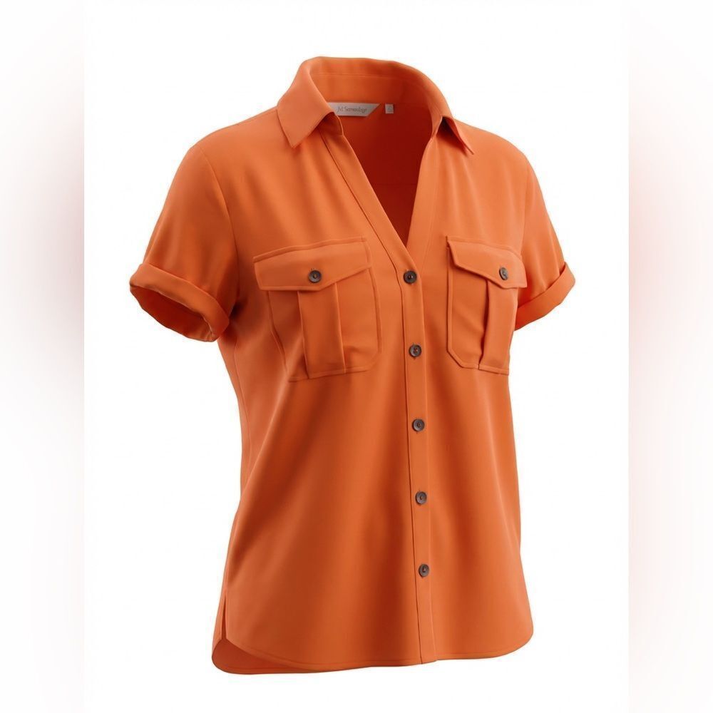 SOFT SURROUNDINGS WOMENS ORANGE BLOUSE SIZE SP